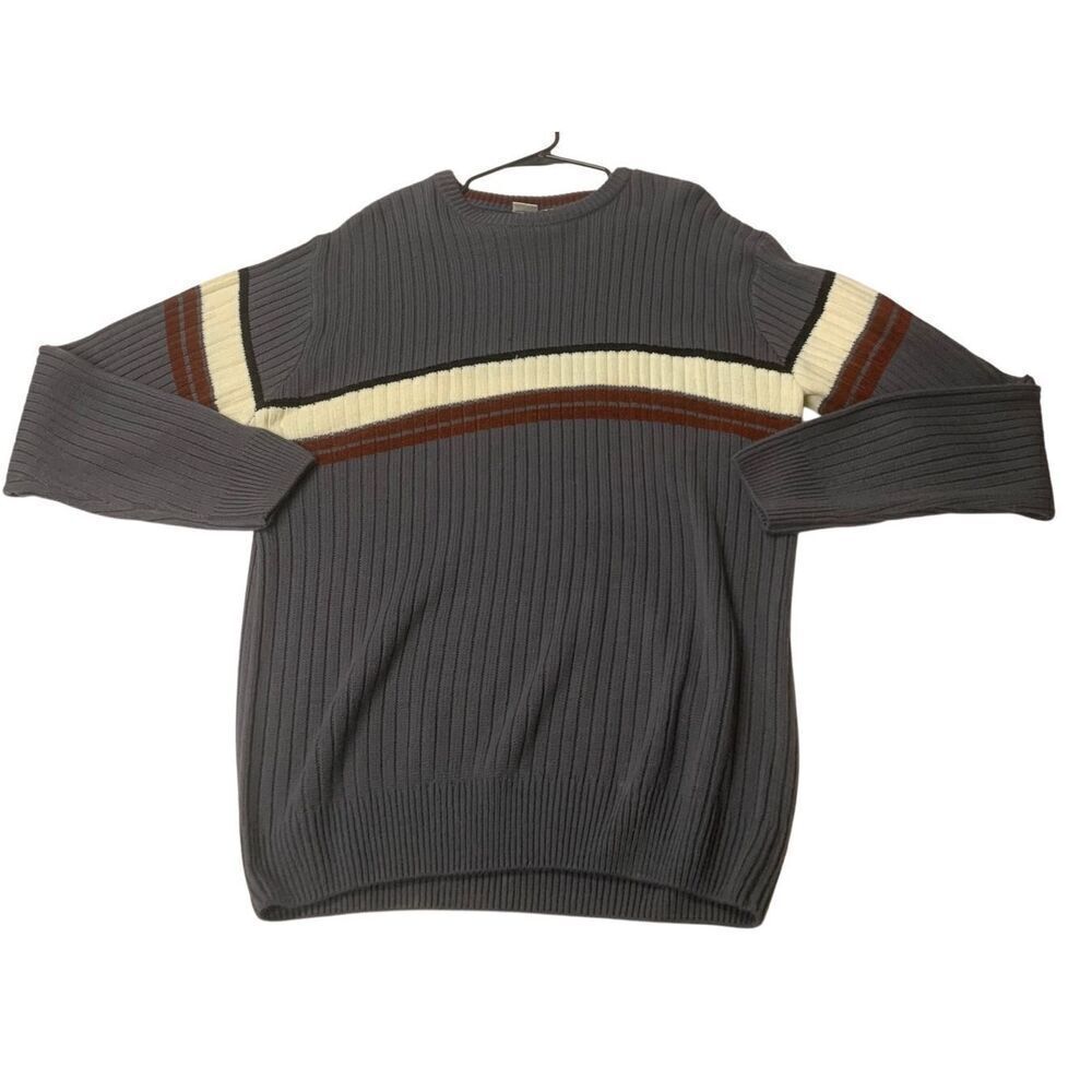 Vintage Colorblock Ribbed Knit Sweater